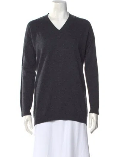 Pre-owned Derek Lam Cashmere V-neck Sweater In Gray