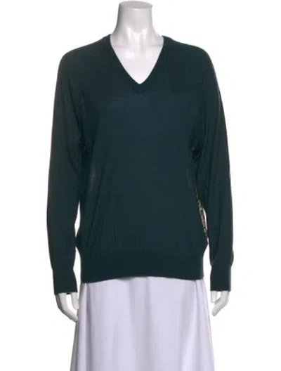 Pre-owned Derek Lam Cashmere V-neck Sweater In Green