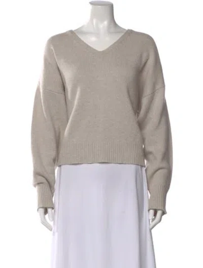 Pre-owned Derek Lam Cashmere V-neck Sweater In Neutral
