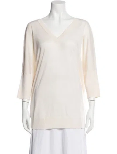 Pre-owned Derek Lam Cashmere V-neck Sweater In Neutral