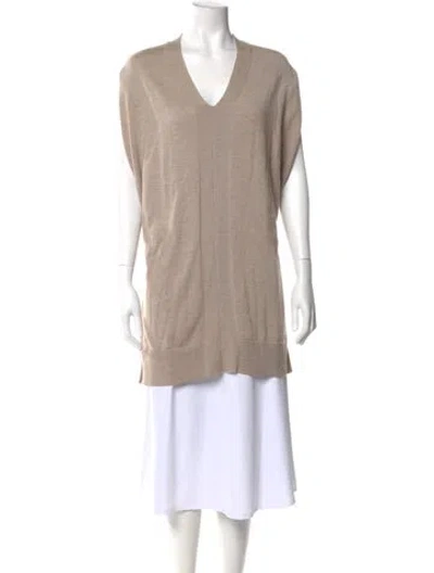 Pre-owned Derek Lam Cashmere V-neck Sweater In Neutral