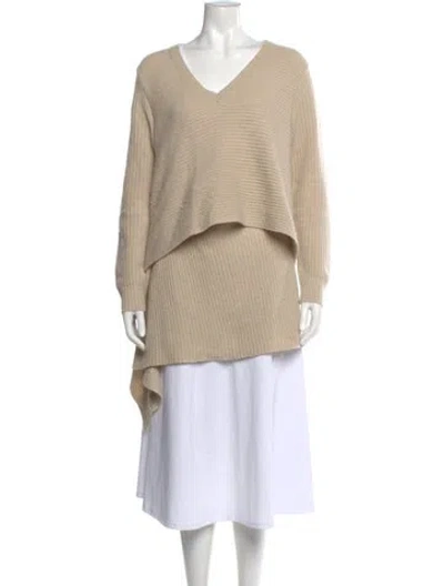 Pre-owned Derek Lam Cashmere V-neck Sweater In Neutral