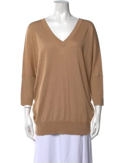 Pre-owned Derek Lam Cashmere V-neck Sweater In Neutrals