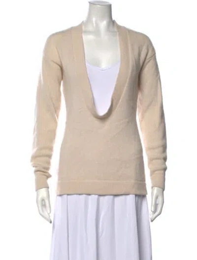 Pre-owned Derek Lam Cashmere V-neck Sweater In Neutrals