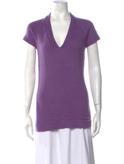 Pre-owned Derek Lam Cashmere V-neck Sweater In Purple