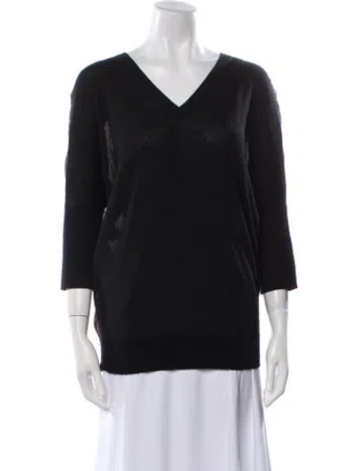 Pre-owned Derek Lam Cashmere V-neck Top In Black