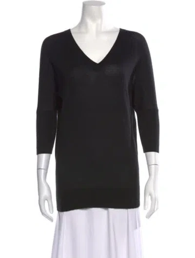 Pre-owned Derek Lam Cashmere V-neck Top In Black