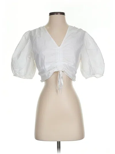 Pre-owned Derek Lam Collective Short Sleeve Blouse In White