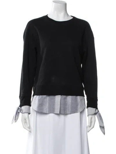 Pre-owned Derek Lam Colorblock Pattern Crew Neck Sweatshirt In Black