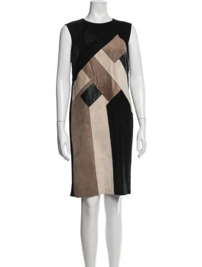 Pre-owned Derek Lam Colorblock Pattern Knee-length Dress In Black