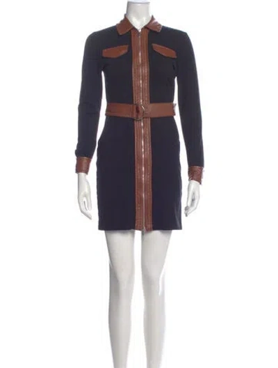 Pre-owned Derek Lam Colorblock Pattern Mini Dress In Blue