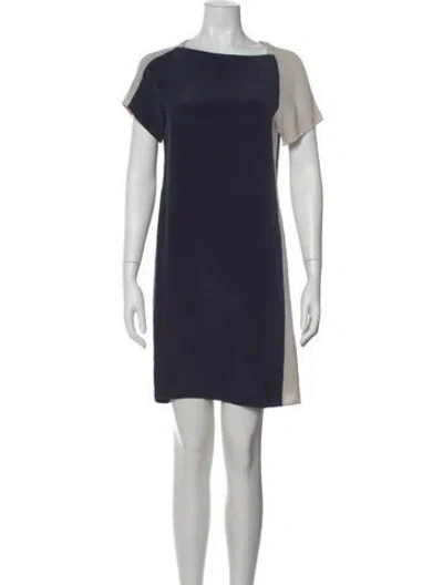 Pre-owned Derek Lam Colorblock Pattern Mini Dress In Blue