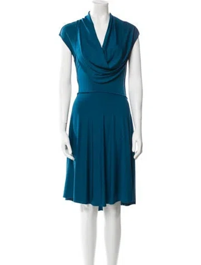 Pre-owned Derek Lam Cowl Neck Mini Dress In Blue