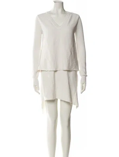 Pre-owned Derek Lam Cowl Neck Mini Dress In White