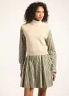 Derek Lam Cressida Mixed Media Dress In Green