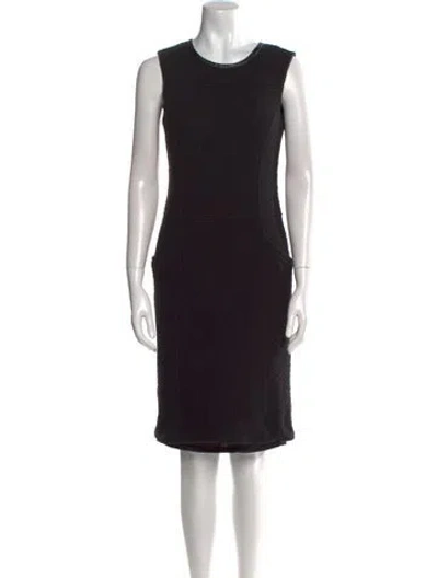 Pre-owned Derek Lam Crew Neck Knee-length Dress In Black