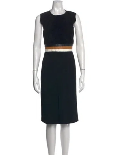 Pre-owned Derek Lam Crew Neck Knee-length Dress In Black