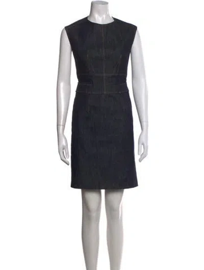 Pre-owned Derek Lam Crew Neck Knee-length Dress In Blue