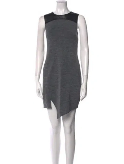 Pre-owned Derek Lam Crew Neck Knee-length Dress In Gray