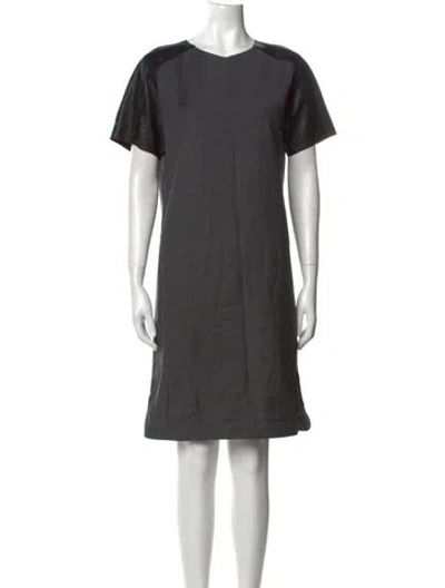 Pre-owned Derek Lam Crew Neck Knee-length Dress In Gray
