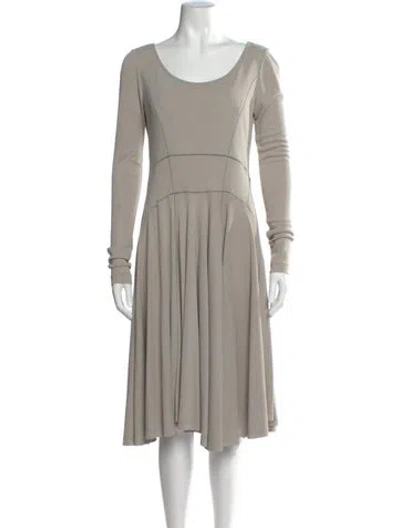 Pre-owned Derek Lam Crew Neck Knee-length Dress In Gray