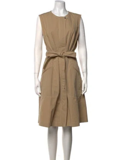 Pre-owned Derek Lam Crew Neck Knee-length Dress In Neutrals