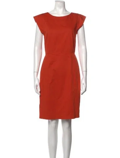 Pre-owned Derek Lam Crew Neck Knee-length Dress In Orange