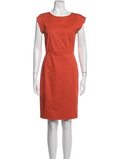 Pre-owned Derek Lam Crew Neck Knee-length Dress In Orange