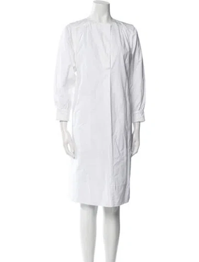 Pre-owned Derek Lam Crew Neck Knee-length Dress In White