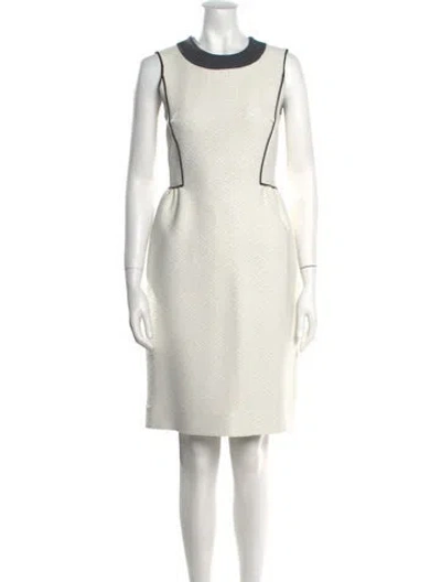 Pre-owned Derek Lam Crew Neck Knee-length Dress In White
