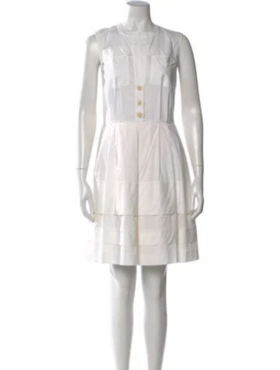 Pre-owned Derek Lam Crew Neck Knee-length Dress In White