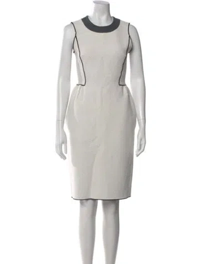 Pre-owned Derek Lam Crew Neck Knee-length Dress In White