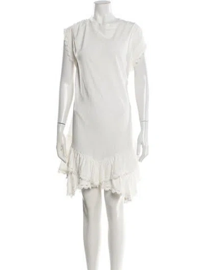 Pre-owned Derek Lam Crew Neck Knee-length Dress In White