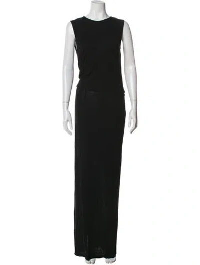 Pre-owned Derek Lam Crew Neck Long Dress In Black