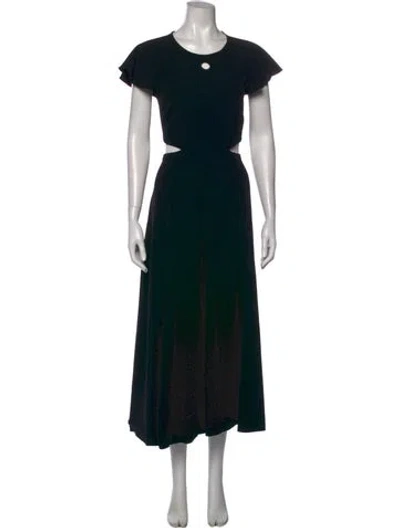 Pre-owned Derek Lam Crew Neck Long Dress In Black