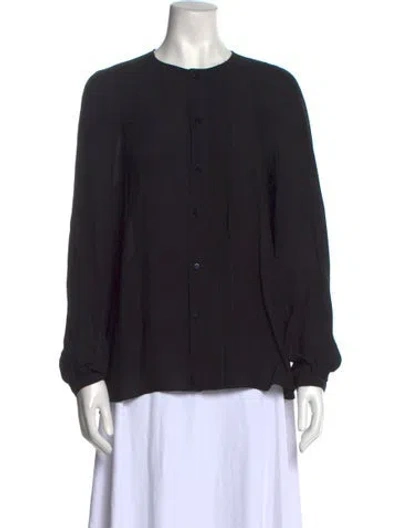 Pre-owned Derek Lam Crew Neck Long Sleeve Blouse In Black