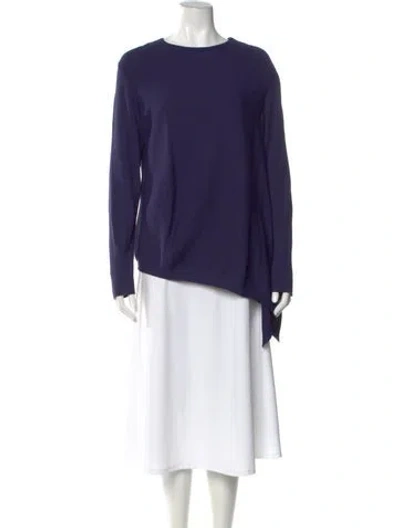 Pre-owned Derek Lam Crew Neck Long Sleeve Top In Blue