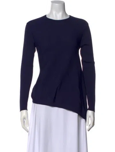 Pre-owned Derek Lam Crew Neck Long Sleeve Top In Blue