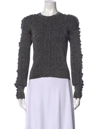Pre-owned Derek Lam Crew Neck Long Sleeve Top In Gray