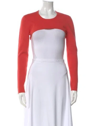 Pre-owned Derek Lam Crew Neck Long Sleeve Top In Orange