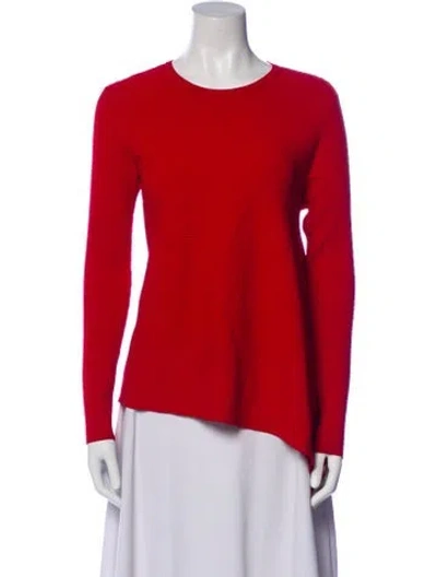 Pre-owned Derek Lam Crew Neck Long Sleeve Top In Red