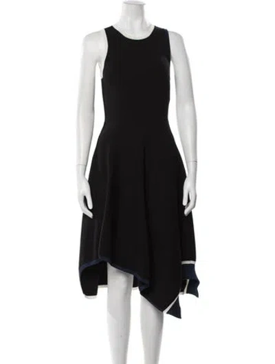 Pre-owned Derek Lam Crew Neck Midi Length Dress In Black