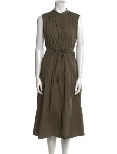 Pre-owned Derek Lam Crew Neck Midi Length Dress In Green