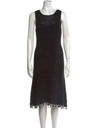 Pre-owned Derek Lam Crew Neck Midi Length Dress In Grey