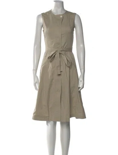 Pre-owned Derek Lam Crew Neck Midi Length Dress In Neutral