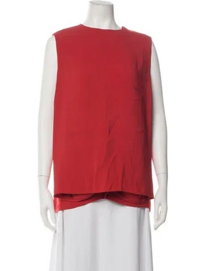 Pre-owned Derek Lam Crew Neck Midi Length Dress In Red