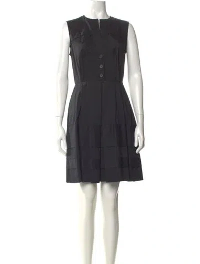 Pre-owned Derek Lam Crew Neck Mini Dress In Black