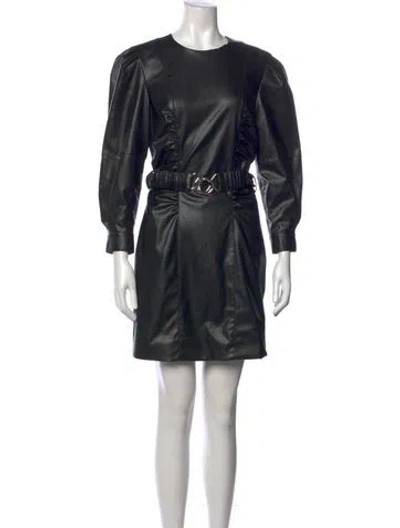 Pre-owned Derek Lam Crew Neck Mini Dress In Black