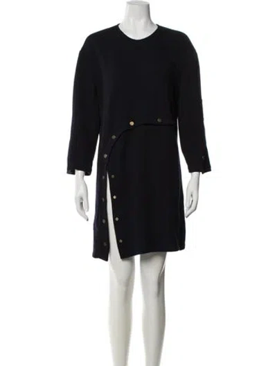 Pre-owned Derek Lam Crew Neck Mini Dress In Black