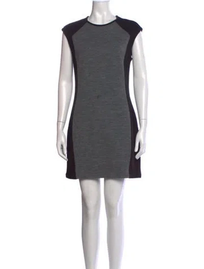 Pre-owned Derek Lam Crew Neck Mini Dress In Black